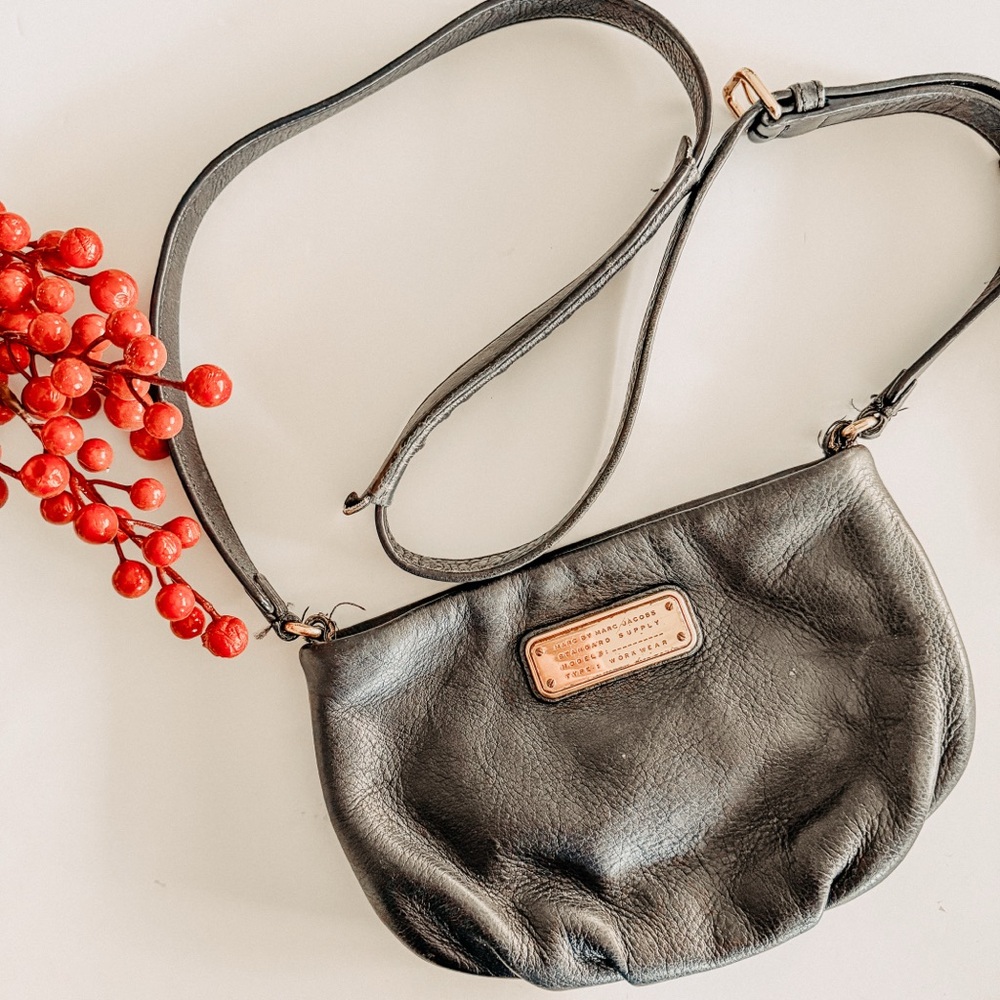 Marc by Marc Jacobs Black Leather Classic Q Percy Crossbody Bag